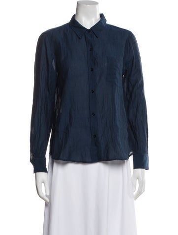 Pre-owned Masscob Long Sleeve Blouse In Blue