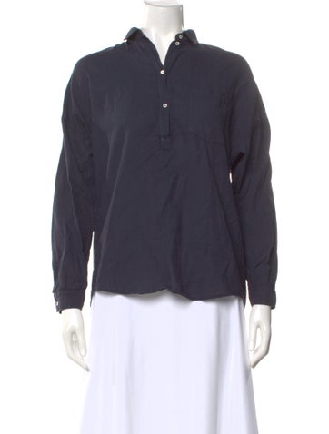 Pre-owned Masscob Long Sleeve Button-up Top In Gray