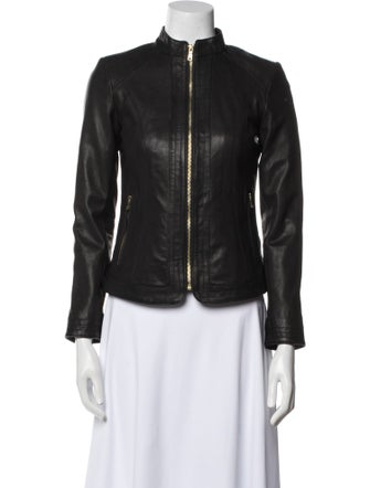 Cole Haan Leather Biker Jacket