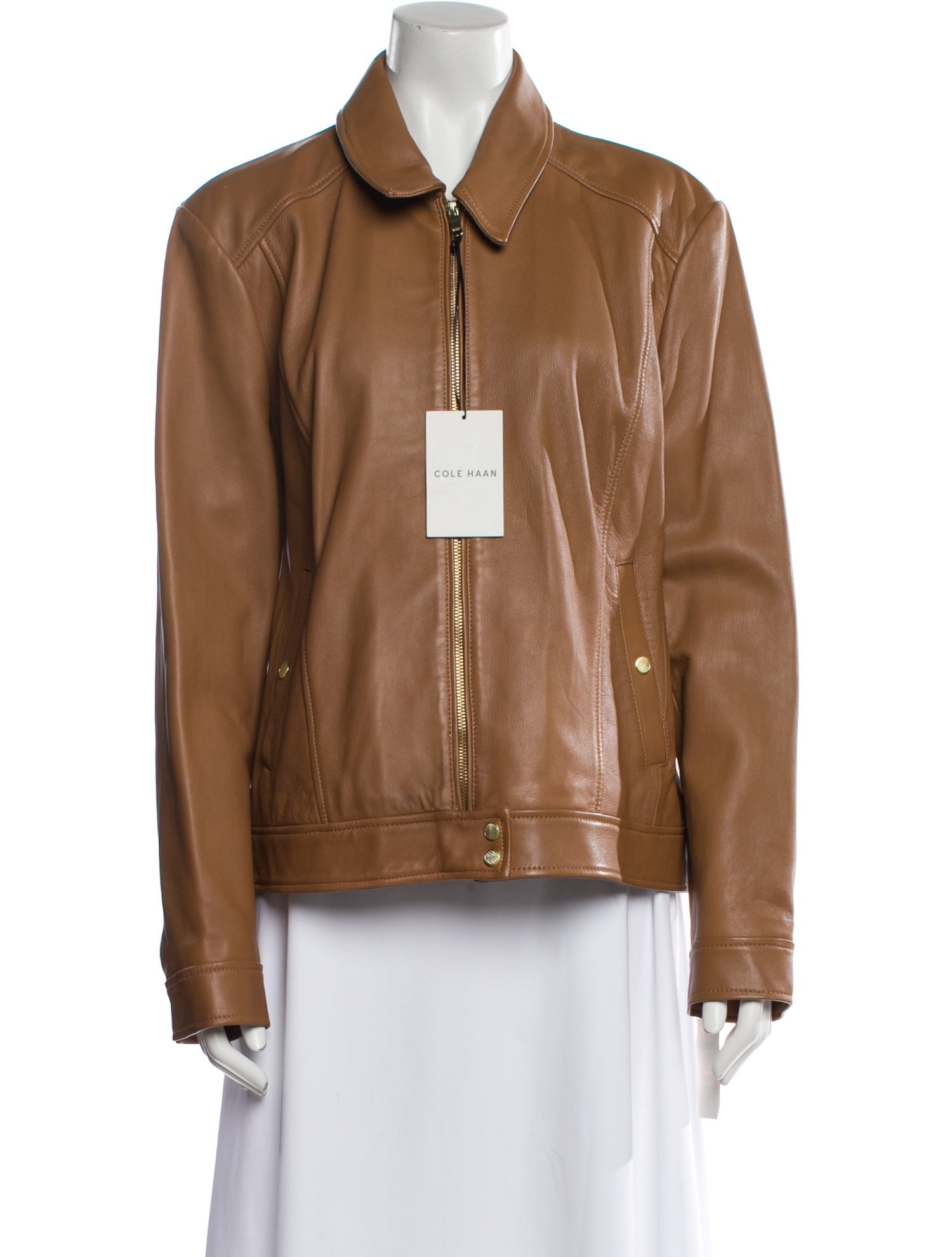 Cole Haan Lambskin Biker Jacket