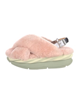 4CCCCEES Shearling Slingback Flats