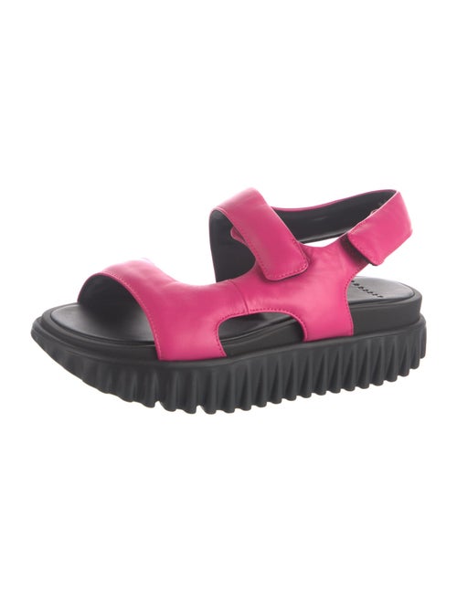 4CCCCEES Leather Colorblock Pattern Slingback Sandals