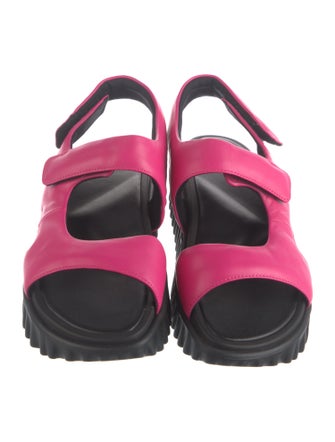 4CCCCEES Leather Colorblock Pattern Slingback Sandals