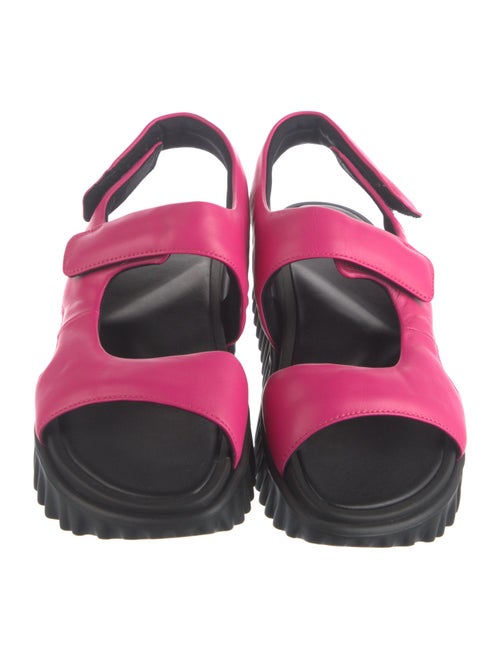 4CCCCEES Leather Colorblock Pattern Slingback Sandals