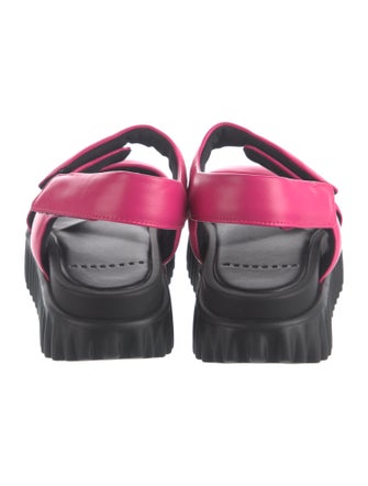 4CCCCEES Leather Colorblock Pattern Slingback Sandals