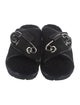 4CCCCEES Suede Leather Trim Embellishment Slides