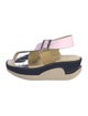 4CCCCEES Leather Colorblock Pattern Slingback Sandals