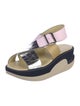 4CCCCEES Leather Colorblock Pattern Slingback Sandals