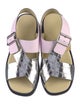 4CCCCEES Leather Colorblock Pattern Slingback Sandals