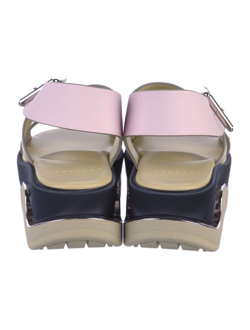 4CCCCEES Leather Colorblock Pattern Slingback Sandals