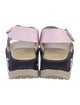 4CCCCEES Leather Colorblock Pattern Slingback Sandals