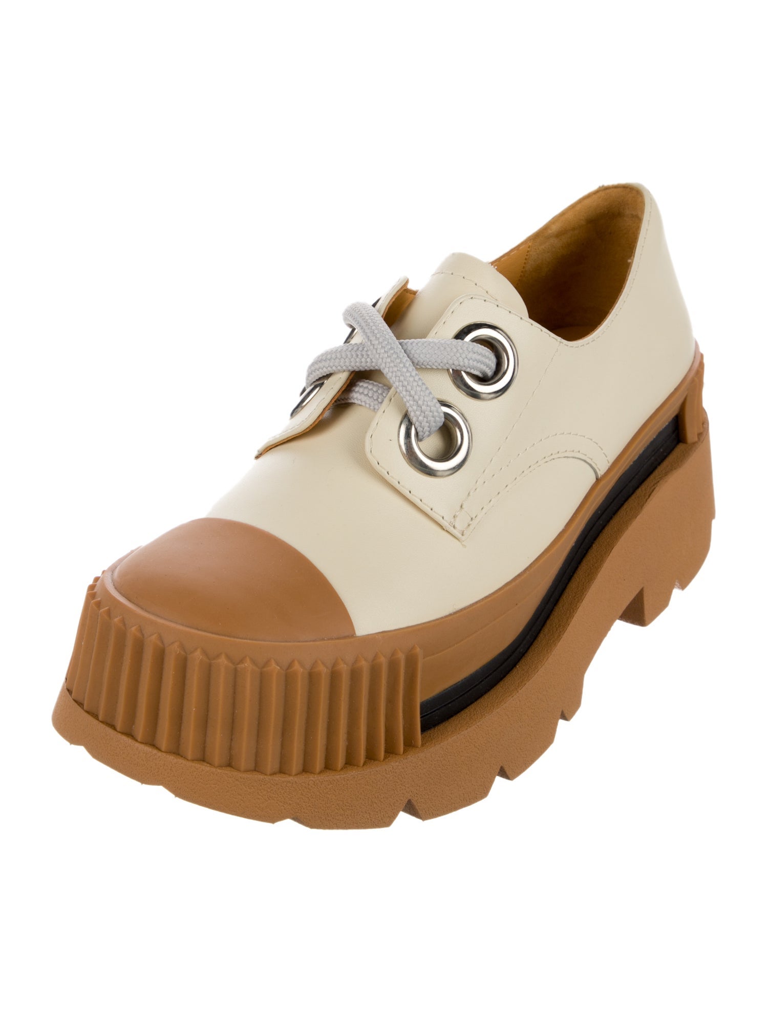 4CCCCEES Leather Colorblock Pattern Chunky Sneakers