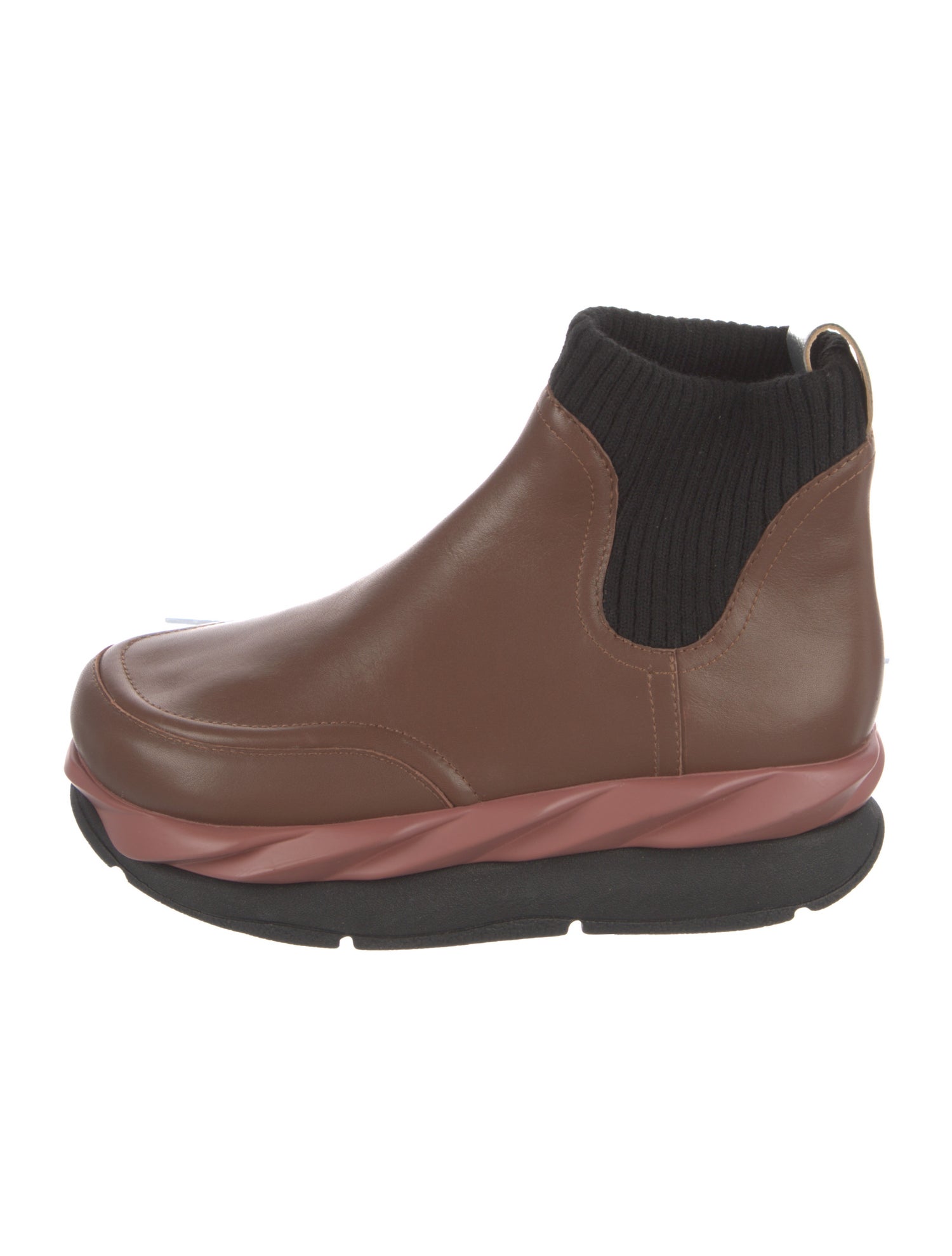 4CCCCEES Leather Colorblock Pattern Chelsea Boots