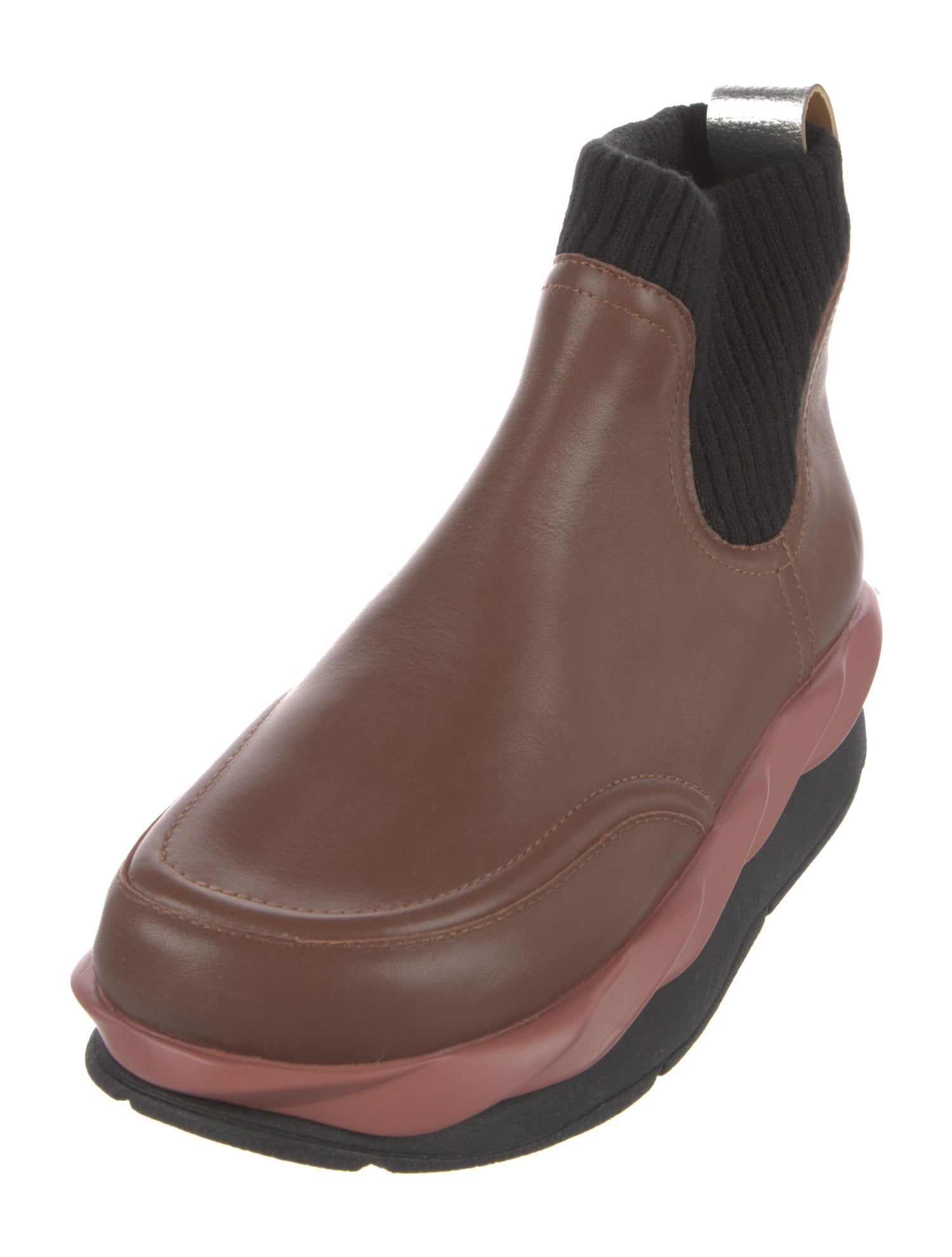4CCCCEES Leather Colorblock Pattern Chelsea Boots