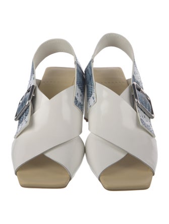 4CCCCEES Embossed Leather Slingback Sandals