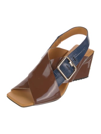 4CCCCEES Patent Leather Slingback Sandals