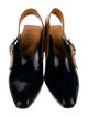 4CCCCEES Patent Leather Colorblock Pattern Slingback Pumps