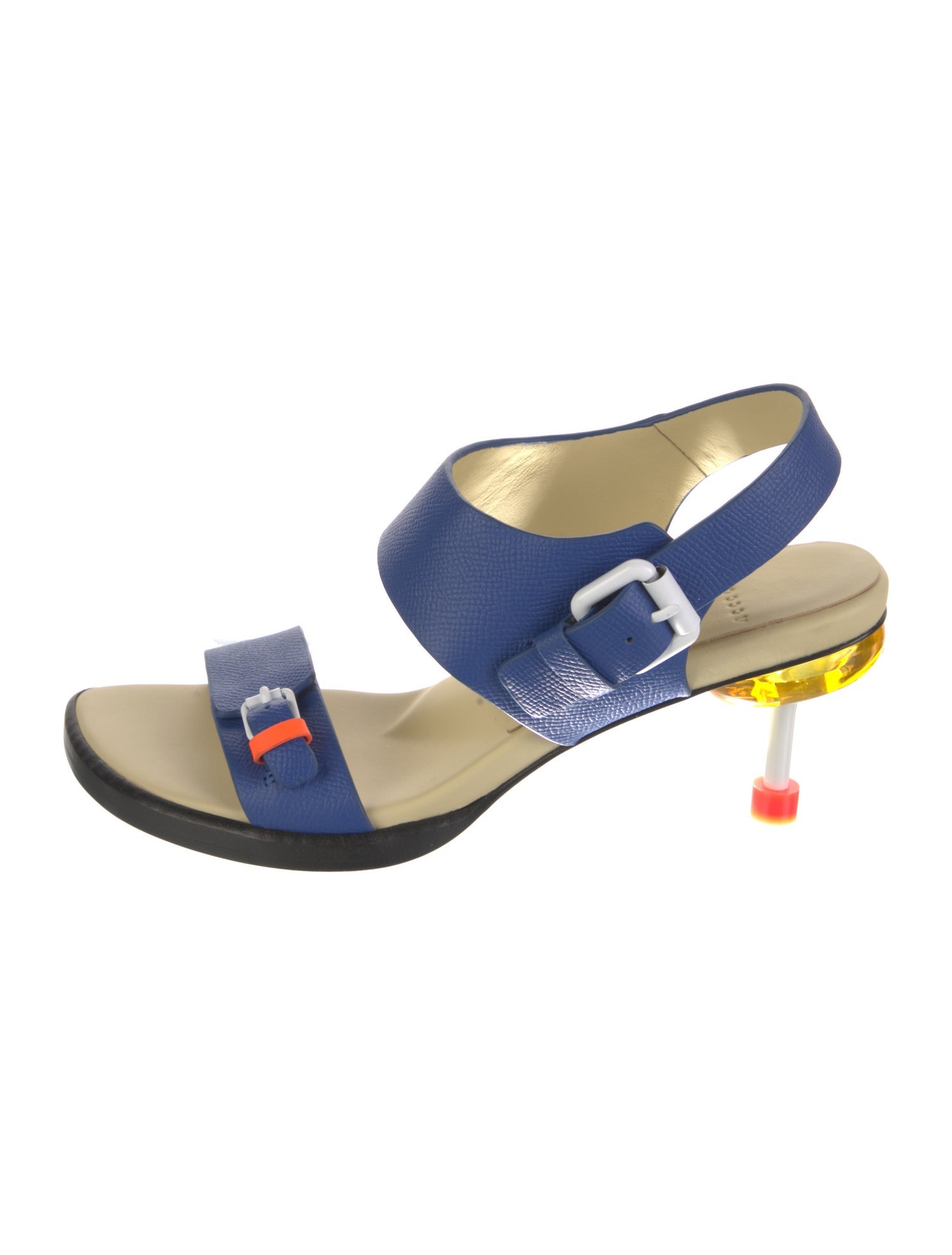 4CCCCEES Leather Printed Slingback Sandals