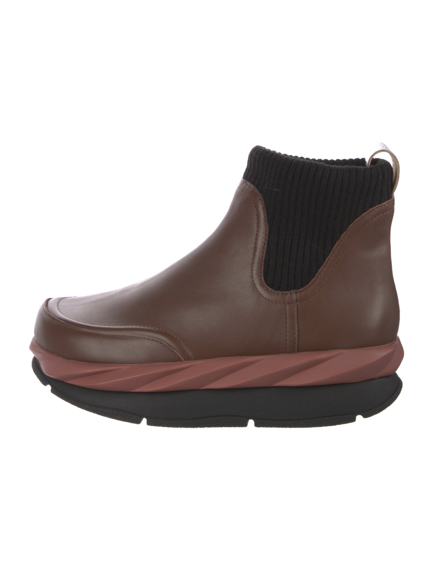 4CCCCEES Leather Colorblock Pattern Chelsea Boots