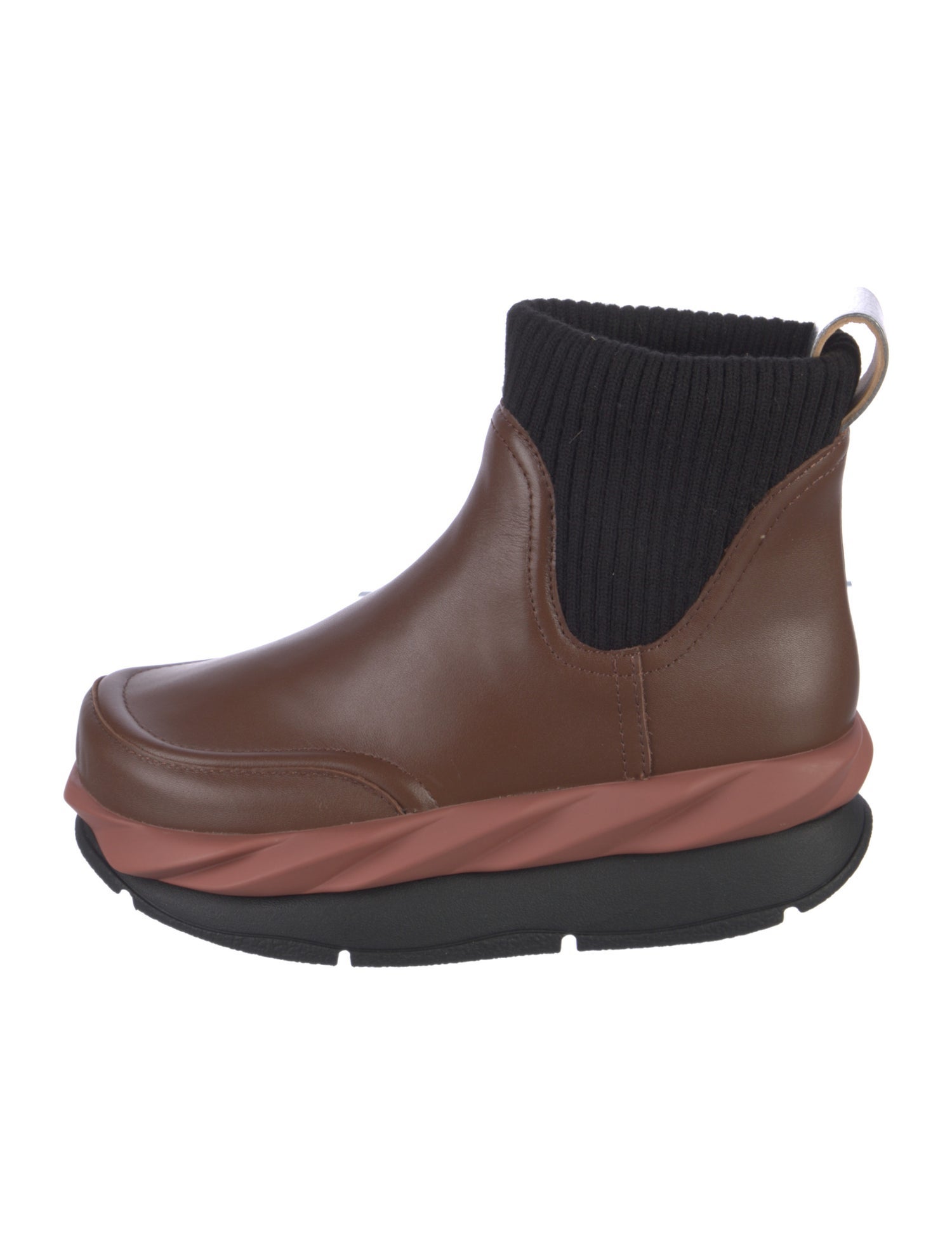 4CCCCEES Leather Colorblock Pattern Chelsea Boots