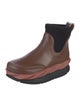4CCCCEES Leather Colorblock Pattern Chelsea Boots
