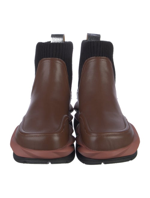 4CCCCEES Leather Colorblock Pattern Chelsea Boots