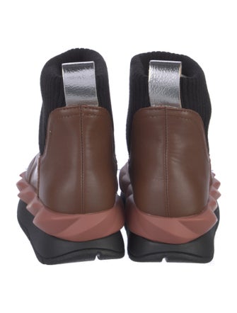 4CCCCEES Leather Colorblock Pattern Chelsea Boots