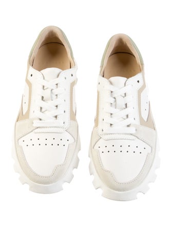 4CCCCEES Leather Colorblock Pattern Sneakers