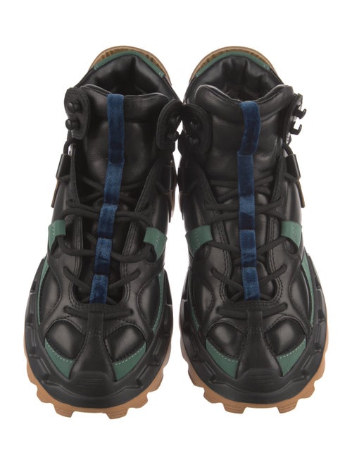 4CCCCEES Leather Colorblock Pattern Chunky Sneakers