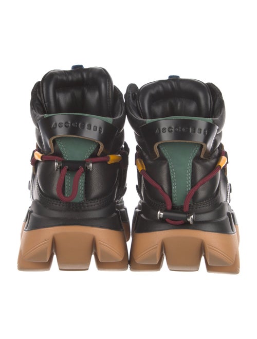 4CCCCEES Leather Colorblock Pattern Chunky Sneakers