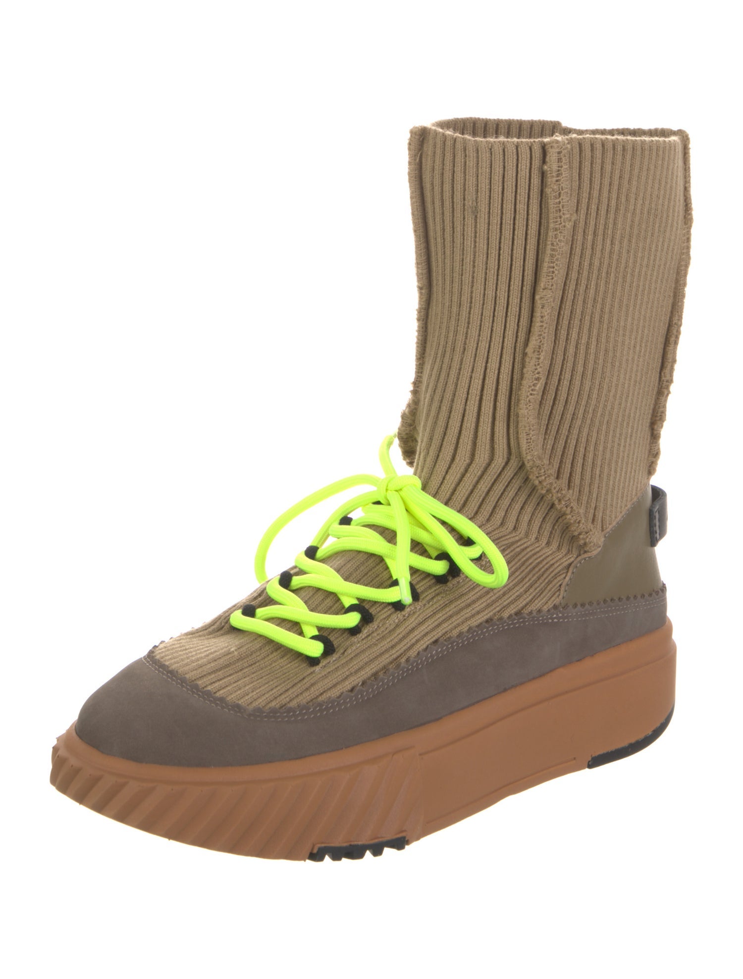 4CCCCEES Leather Colorblock Pattern Sock Boots