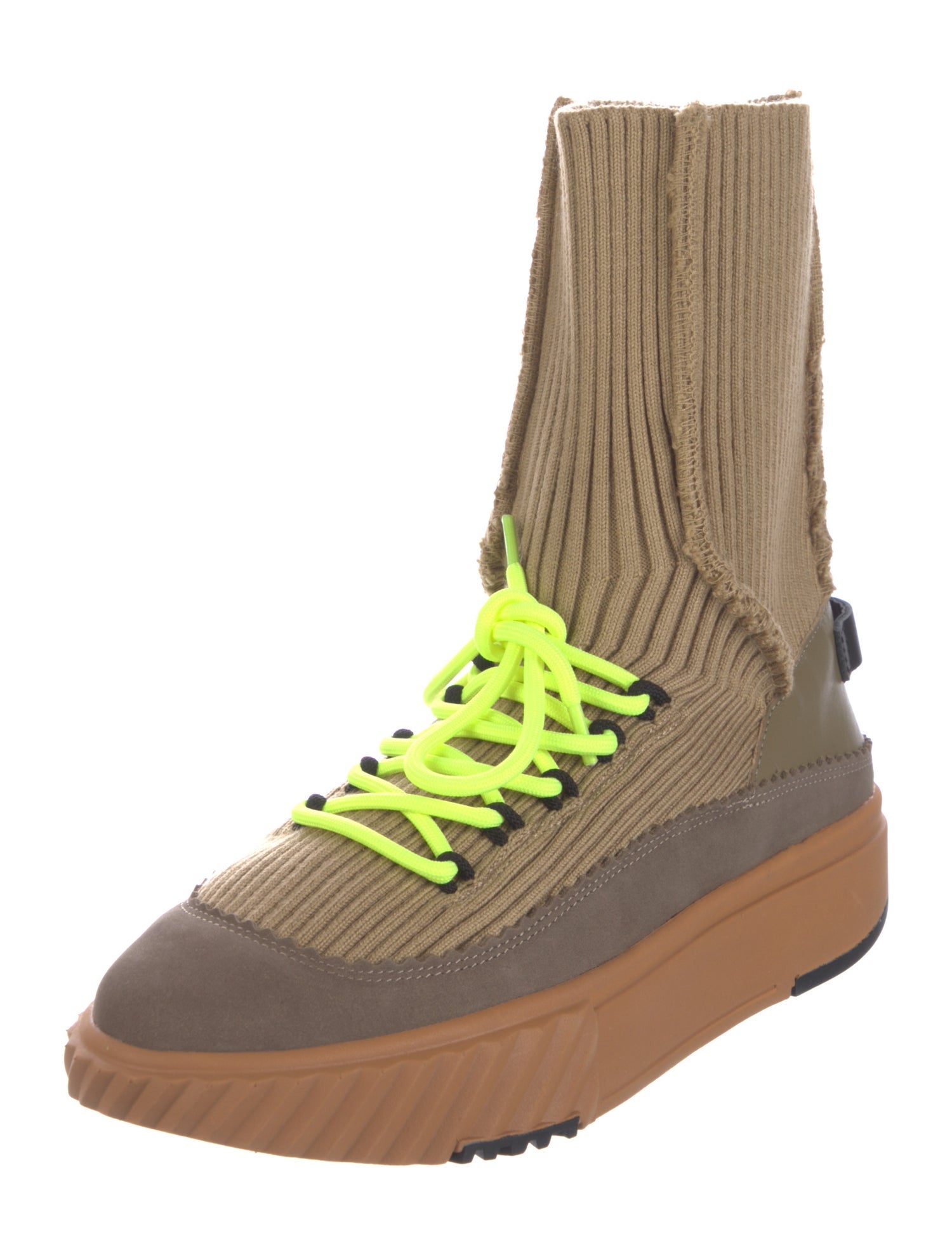 4CCCCEES Leather Striped Combat Boots