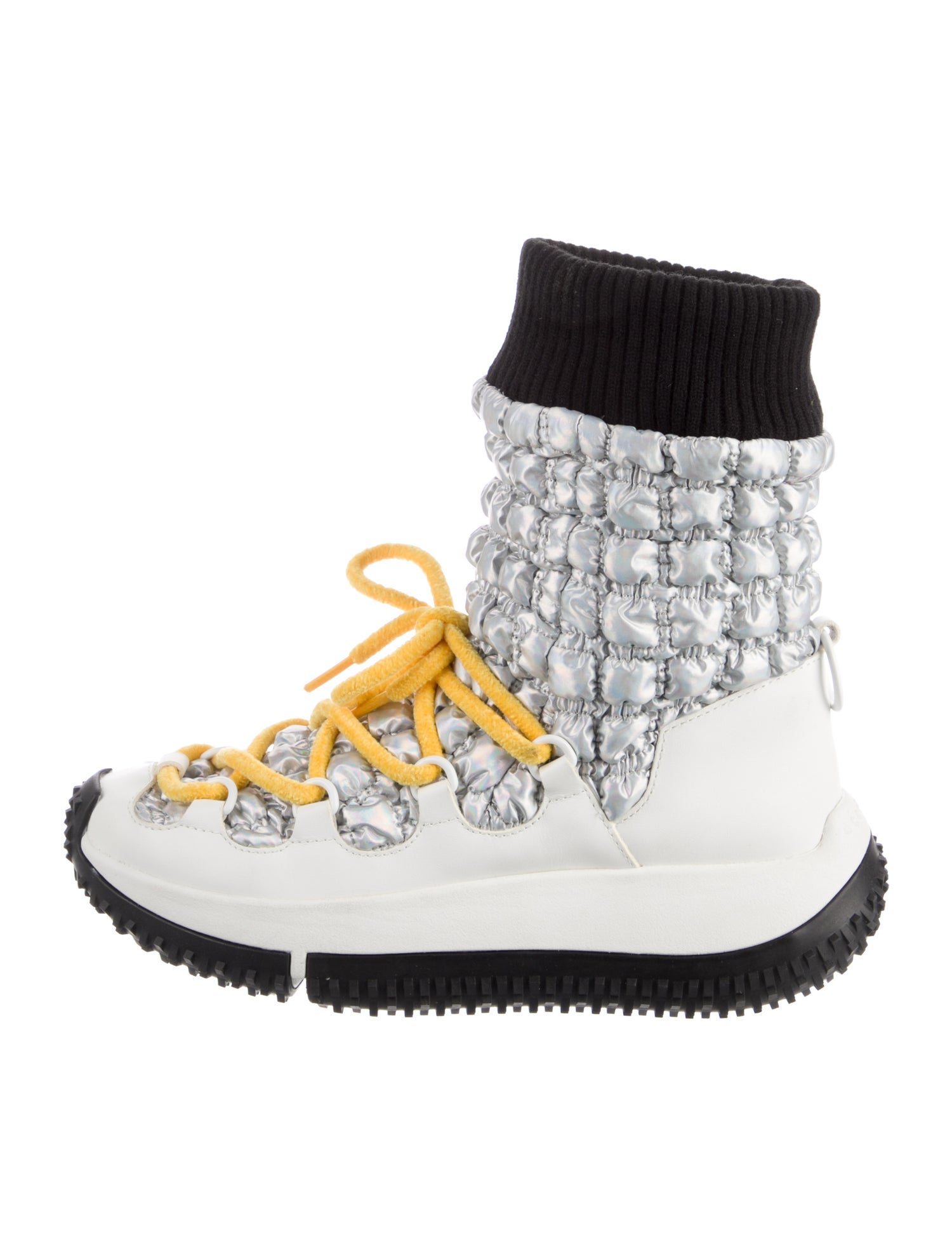 4CCCCEES Leather Colorblock Pattern Sock Boots