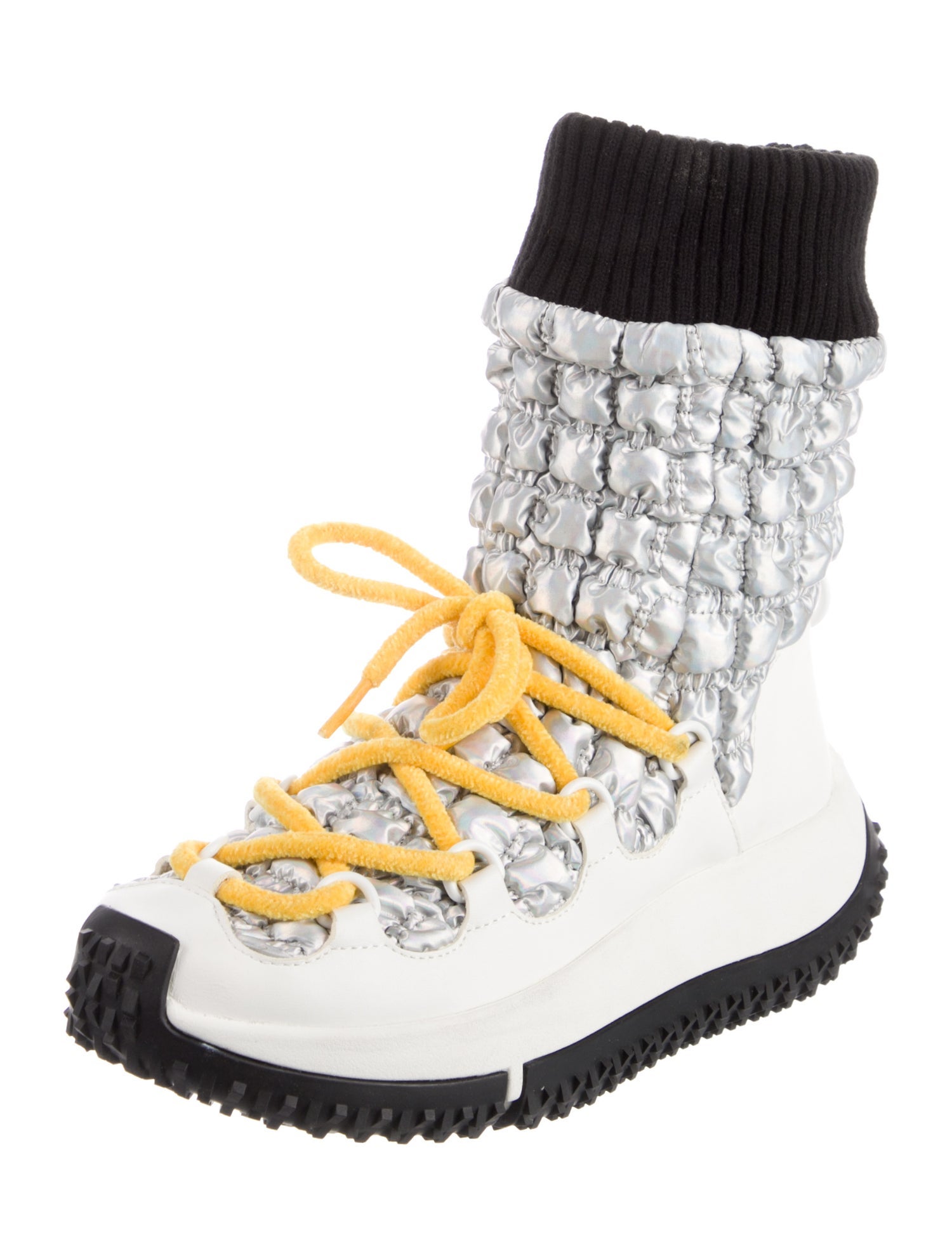 4CCCCEES Leather Colorblock Pattern Sock Boots