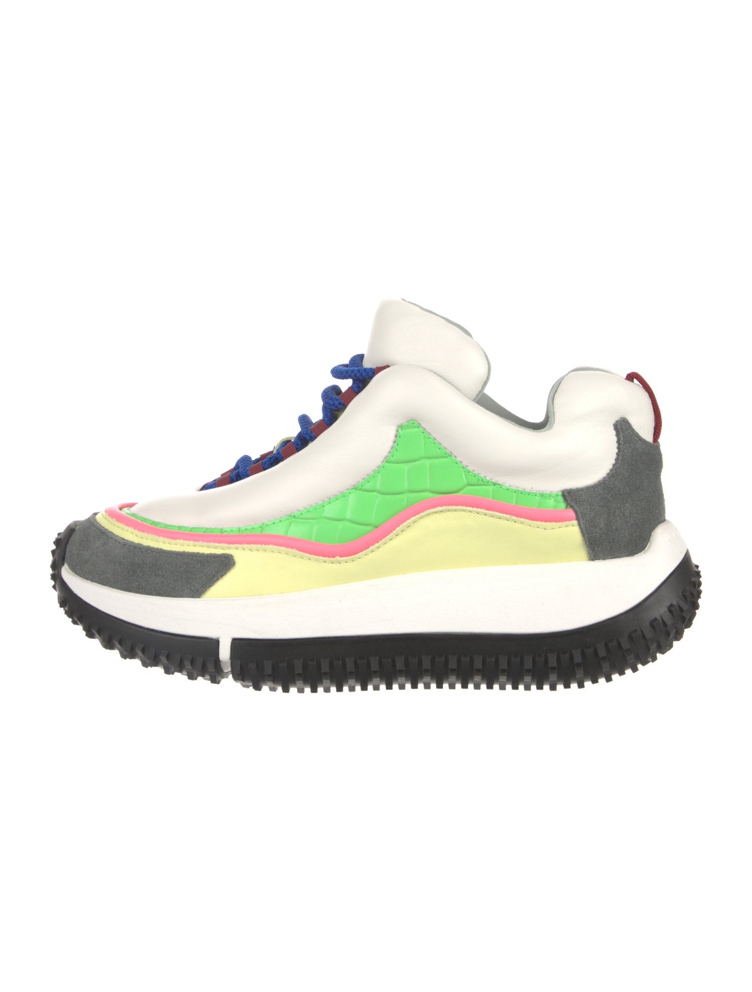 4CCCCEES Leather Colorblock Pattern Sneakers