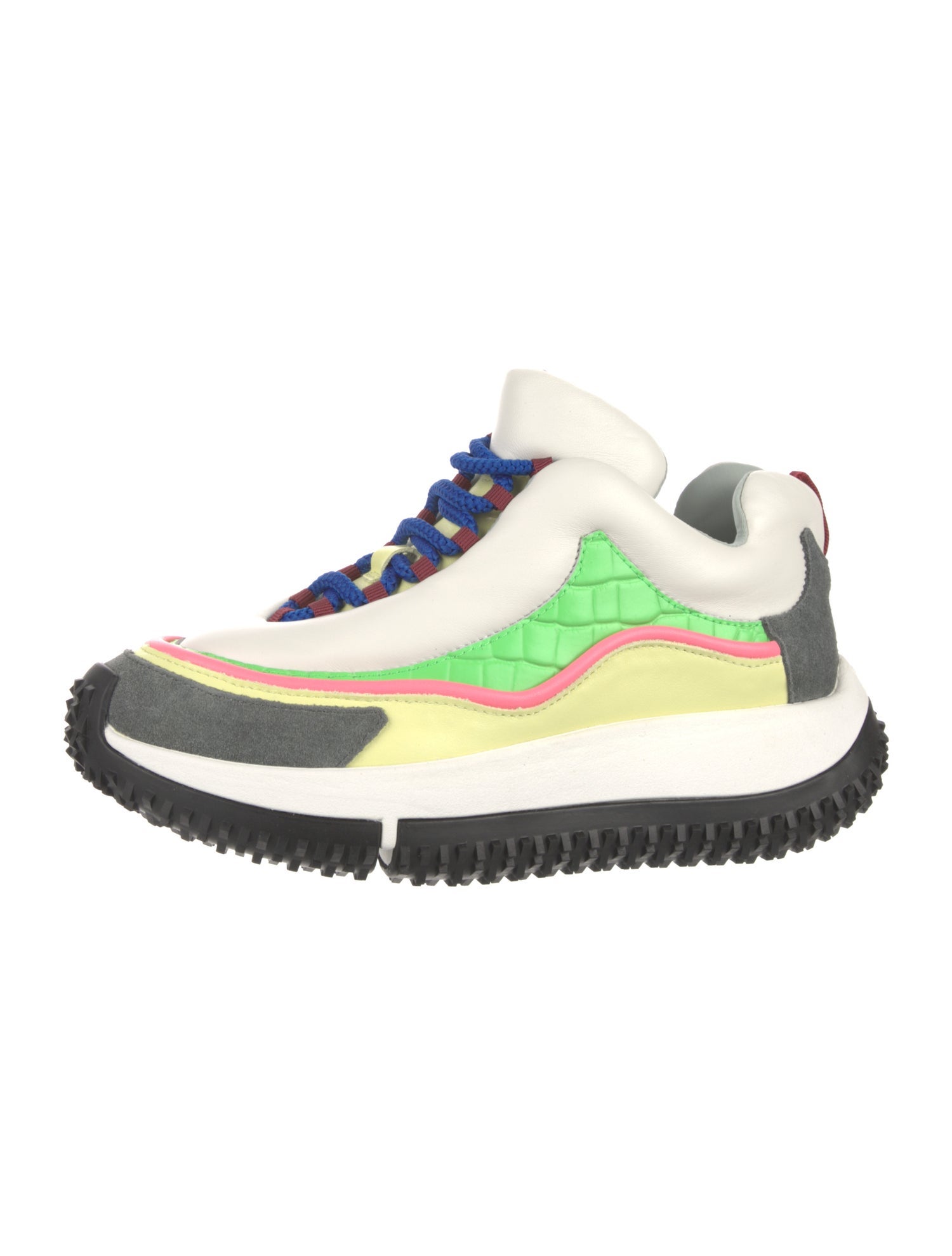 4CCCCEES Leather Colorblock Pattern Sneakers