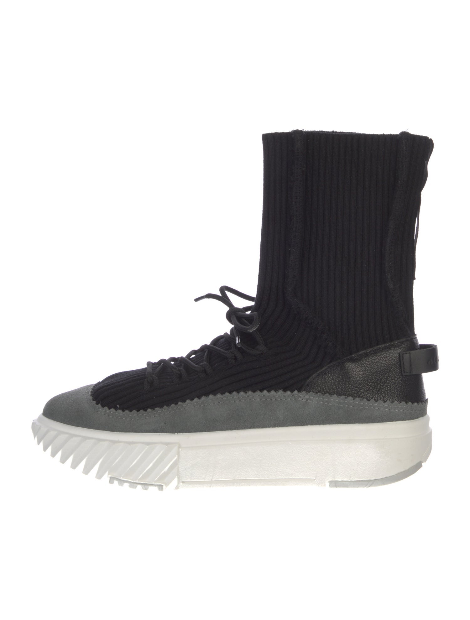 4CCCCEES Leather Colorblock Pattern Combat Boots