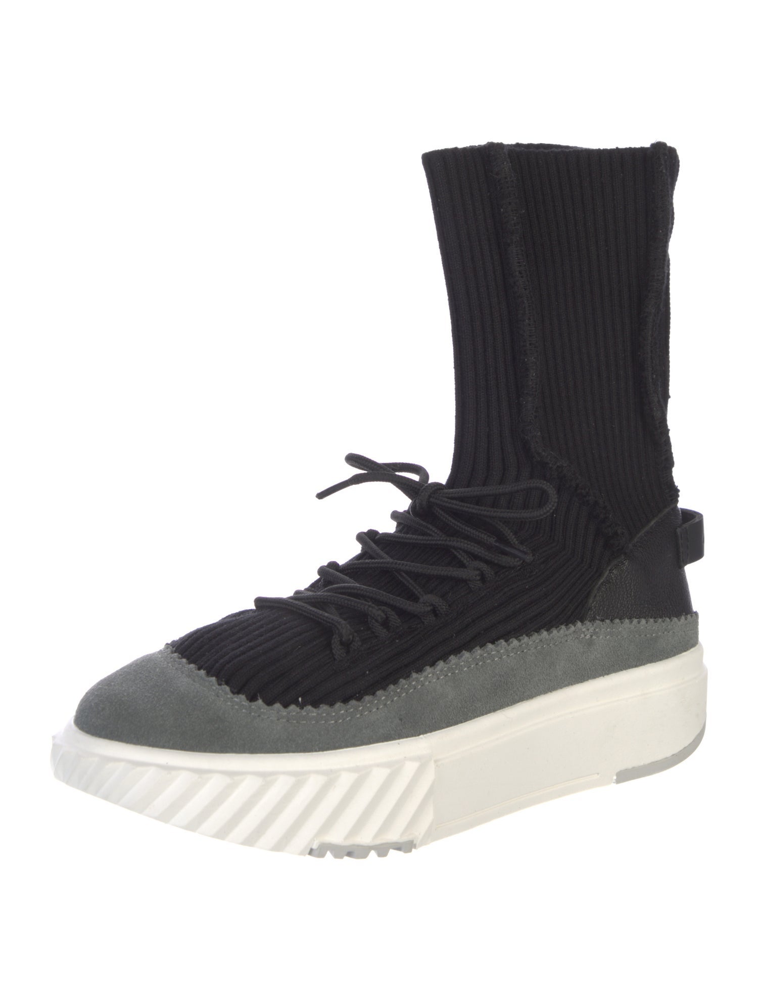 4CCCCEES Leather Colorblock Pattern Combat Boots