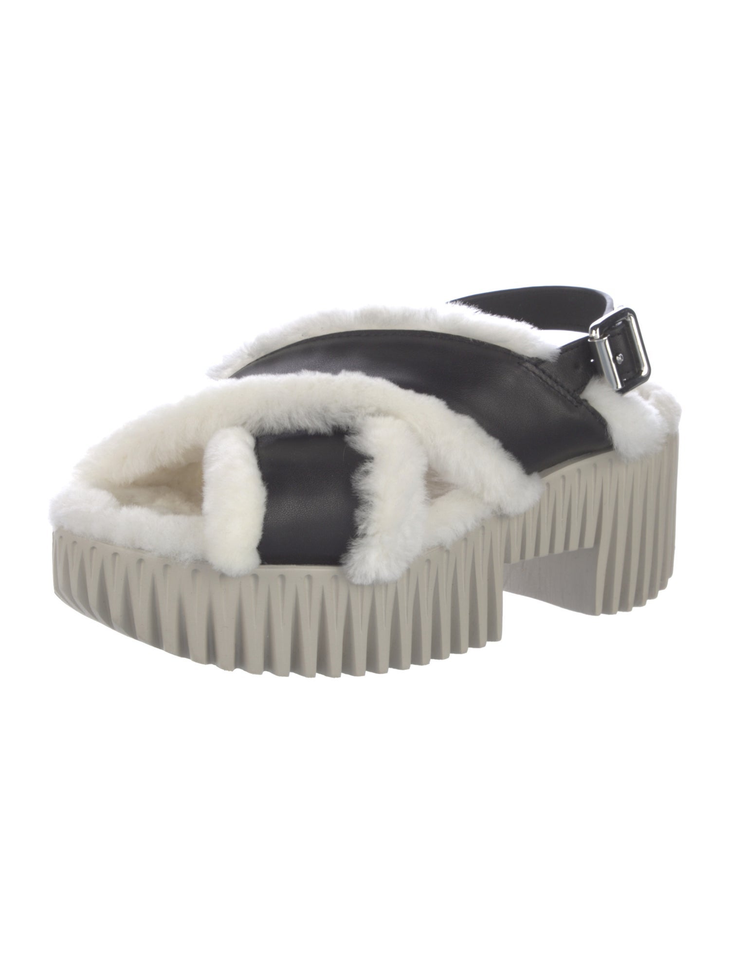 4CCCCEES Leather Animal Print Slingback Sandals