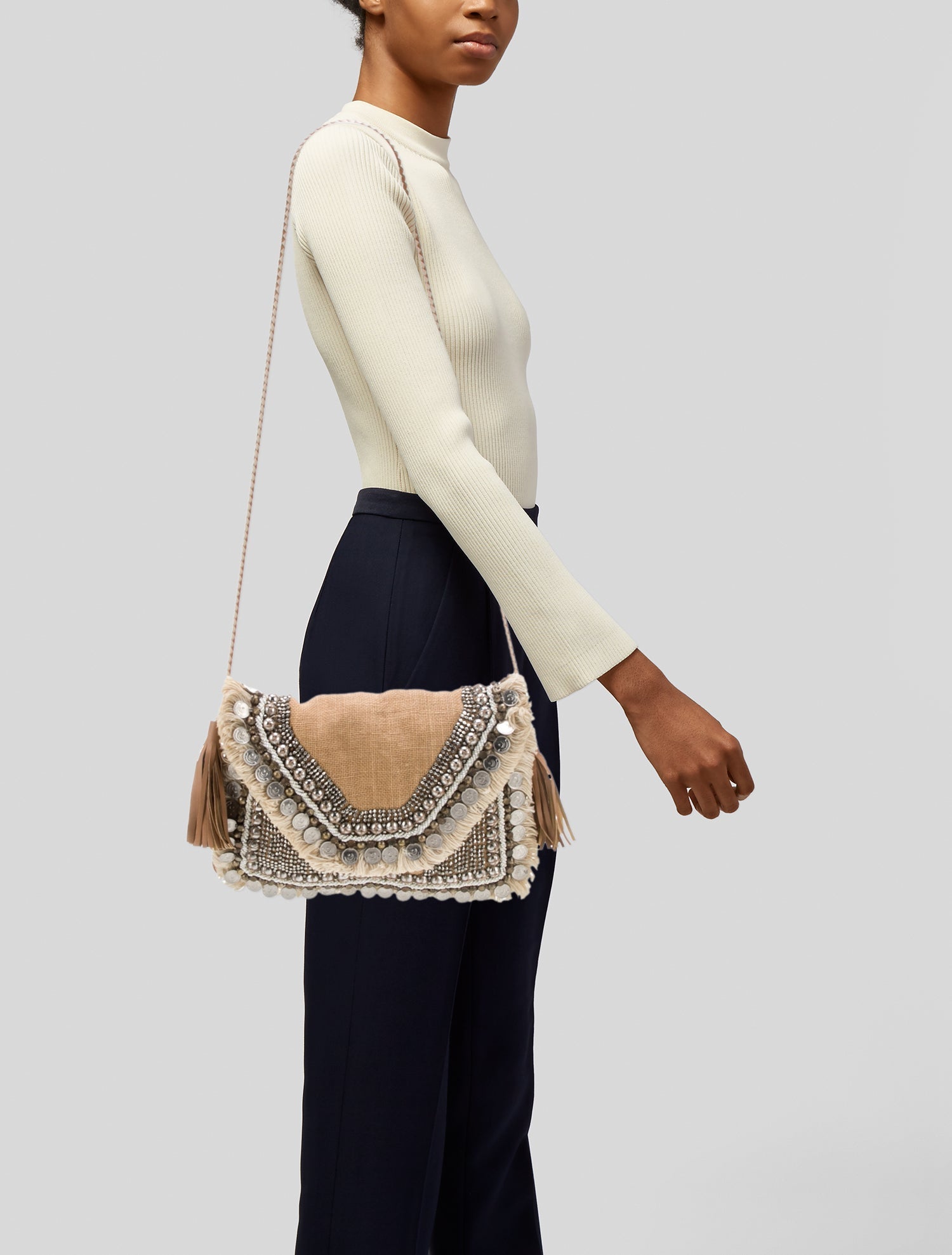 Shashi Jute Crossbody Bag