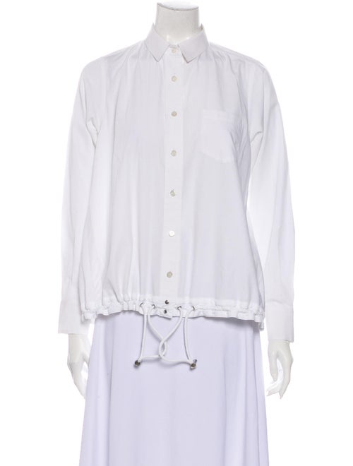 Sacai Luck Long Sleeve Button-Up Top White