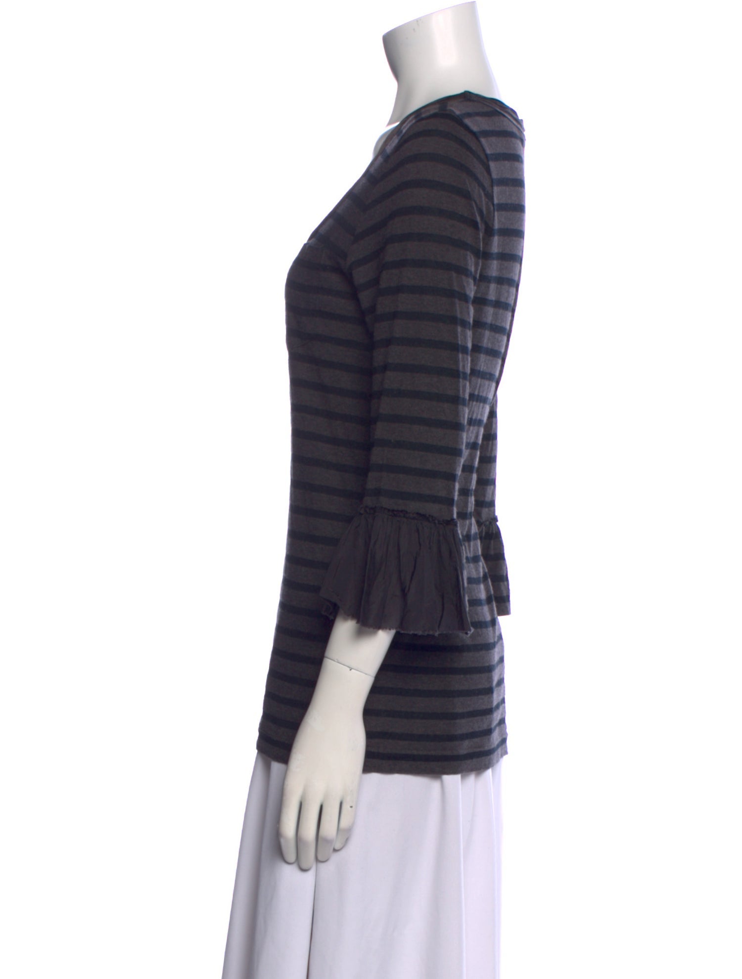 Sacai Luck Striped Scoop Neck T-Shirt