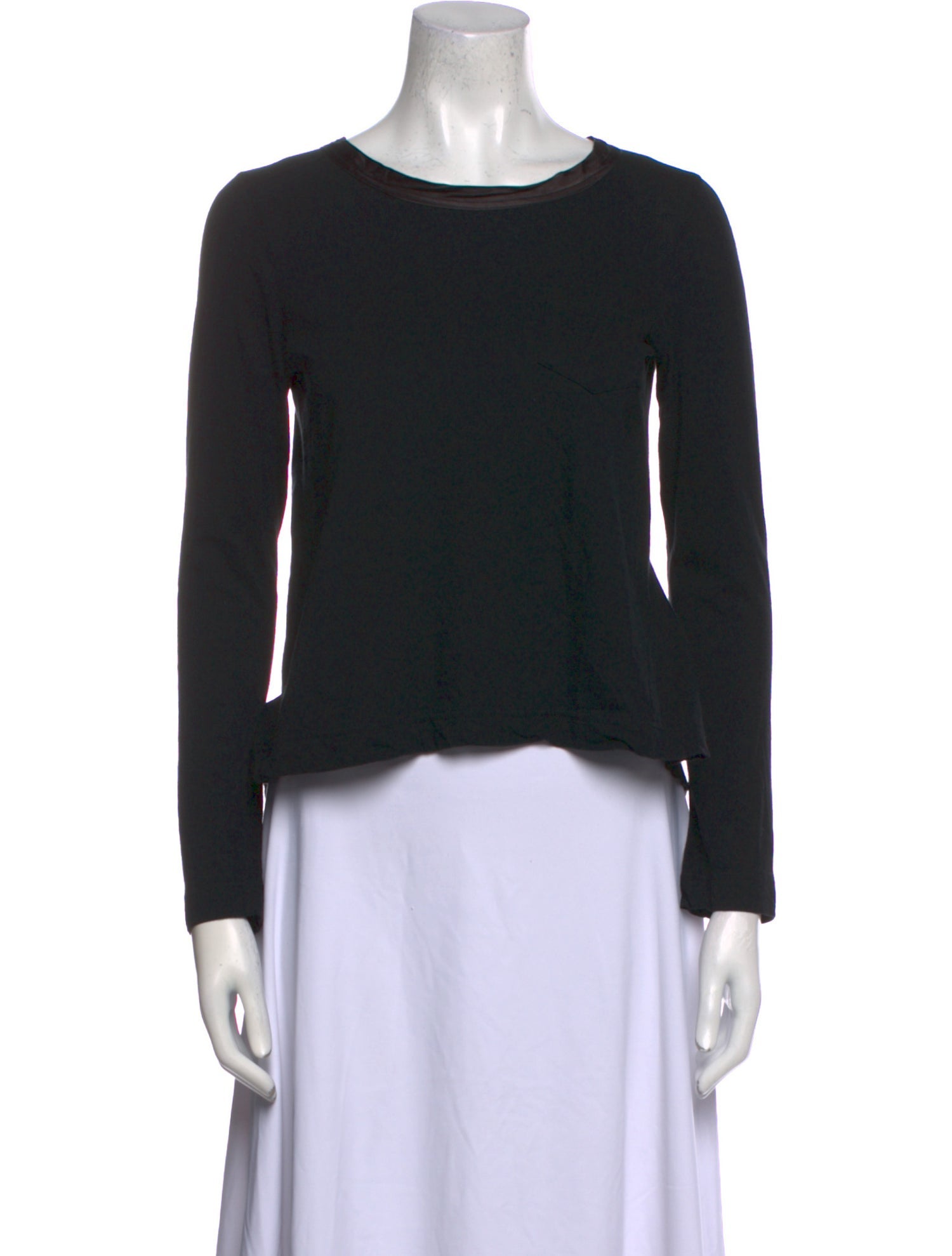 Sacai Luck Scoop Neck Long Sleeve Crop Top