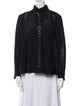 Sacai Luck Mock Neck Long Sleeve Button-Up Top