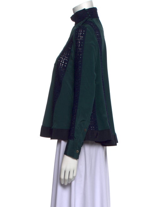 Sacai Luck Striped Mock Neck Blouse