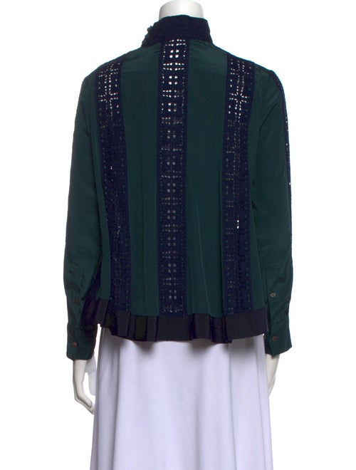 Sacai Luck Striped Mock Neck Blouse