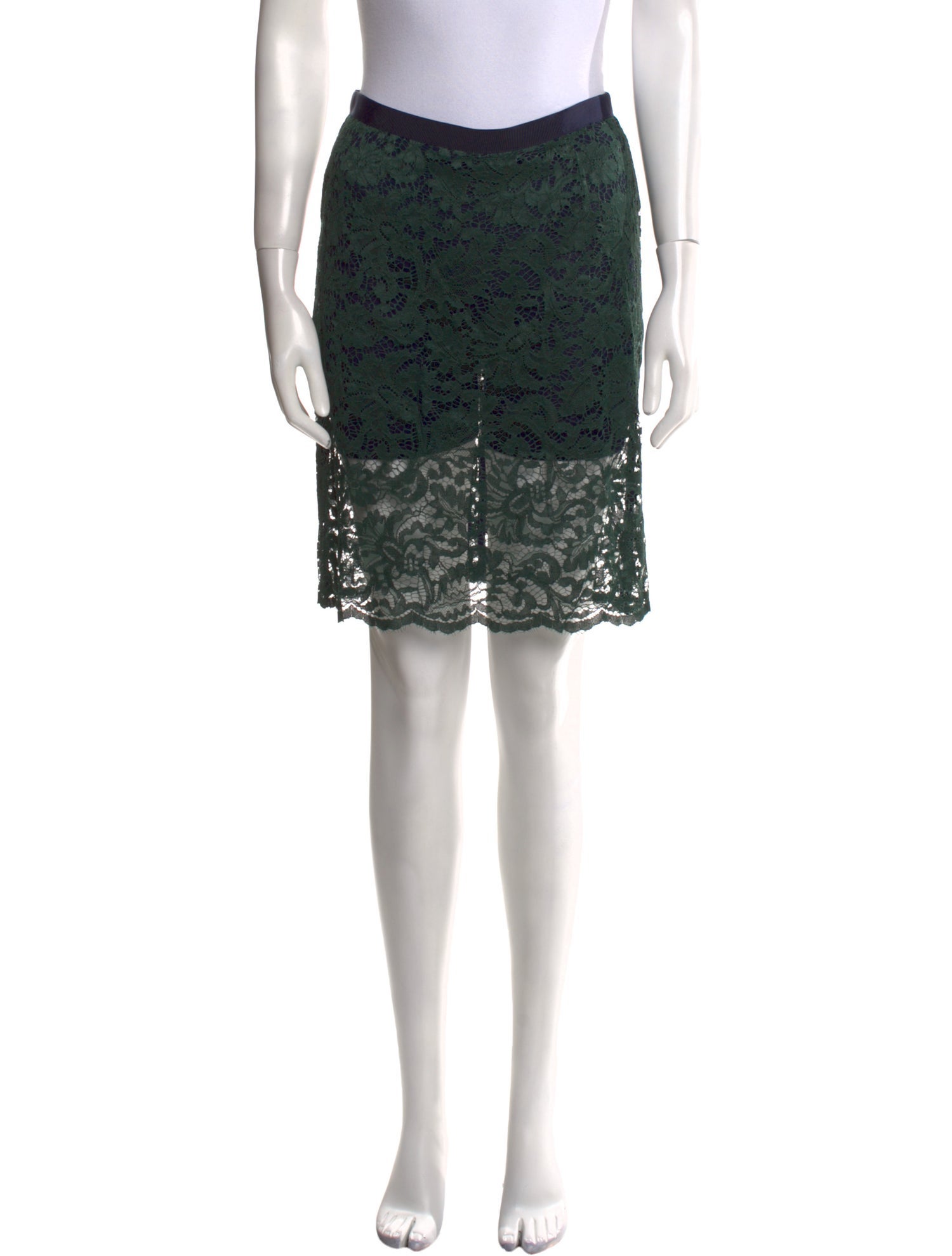 Sacai Luck Lace Pattern Knee-Length Skirt