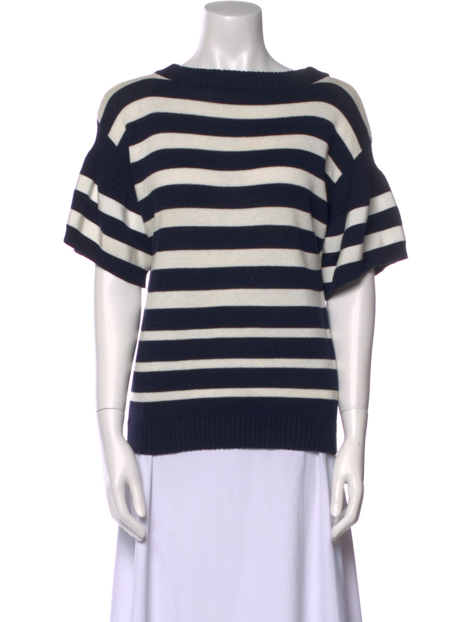 Sacai Luck Striped Bateau Neckline Top