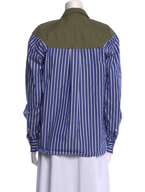 Sacai Luck Striped Long Sleeve Button-Up Top