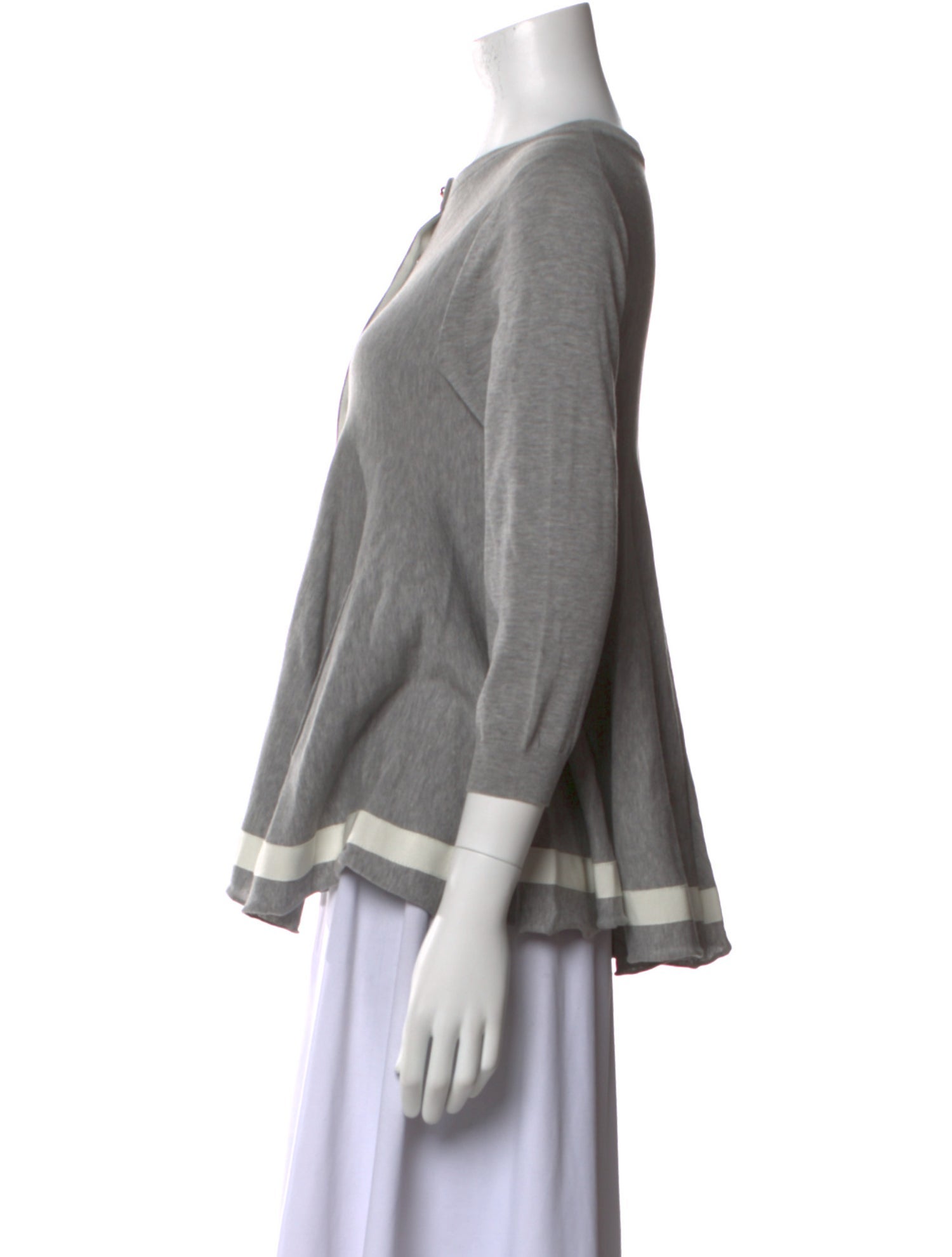 Sacai Luck Crew Neck Three-Quarter Sleeve Button-Up Top